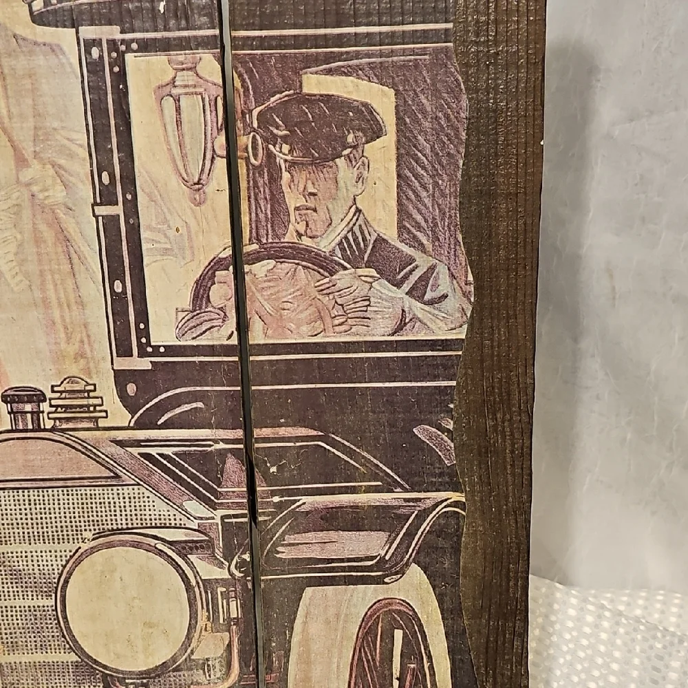 Vintage Pierce Arrow Car Advertisement On Rustic Wood